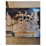 Pop-Up Table Top Decor - 3D Castle Scene with Santa Sleigh and Village (Opens 360 Degrees for