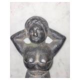 Cast Iron Abstract Human Figure Figurine - Small Metal Sculpture