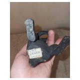 Vintage Metal Rabbit Figurine with Round Magnify glass Desk Top Ornament