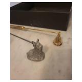 Antique Silver-Plate Vanity Set - Engraved Tray, Lidded Box & Floral Scroll Pieces