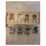 2 Sets Lenox Kirk Steff Collection Miniature Chairs (Lot of 4)