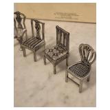 2 Sets Lenox Kirk Steff Collection Miniature Chairs (Lot of 4)