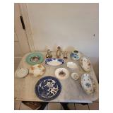 Assorted Bavarian Porcelain Figurines & Floral Plates