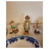Assorted Bavarian Porcelain Figurines & Floral Plates