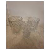 Crystal Cut Glass Vases - Diamond & Starburst Pattern