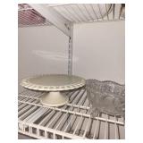 Assorted Glassware - Teapot, Pedestal Cake Stand & Crystal Vase Set