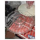 Assorted Glassware - Teapot, Pedestal Cake Stand & Crystal Vase Set