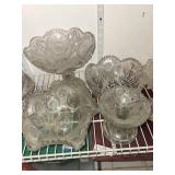 Crystal Cut Glass Compote Bowls - Assorted Sizes