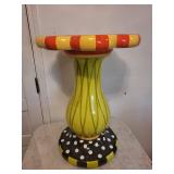 Sunflower Pedestal table - Hand-Painted Floral Top on Lime-Green Stem