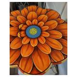 Sunflower Pedestal table - Hand-Painted Floral Top on Lime-Green Stem