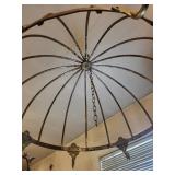 Vintage Wrought Iron 8-Arm Chandelier Frame with Chain