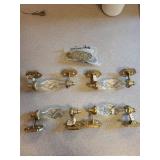 Crystal Cabinet Pulls (Set of 4) - Faceted Glass Drawer Pulls with Brass Mounts