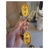 Crystal Cabinet Pulls (Set of 4) - Faceted Glass Drawer Pulls with Brass Mounts