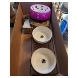Yorkie Paw Print Stone Plaque - Assorted Dog Bowls (Lot of 4)