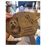 Yorkie Paw Print Stone Plaque - Assorted Dog Bowls (Lot of 4)