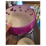 Yorkie Paw Print Stone Plaque - Assorted Dog Bowls (Lot of 4)