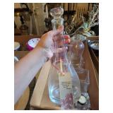 Assorted Glassware - Decanter, Purple Vase, Clear Jars & Square Containers