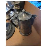 London Silver Co. Silver Plate Teapot & Serving Pieces - Lidded Teapot, Compotes & Candlesticks