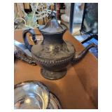 London Silver Co. Silver Plate Teapot & Serving Pieces - Lidded Teapot, Compotes & Candlesticks