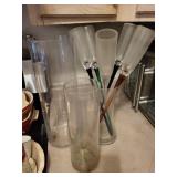 Assorted Frosted Champagne Flutes with Colored Stems