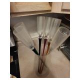 Assorted Frosted Champagne Flutes with Colored Stems