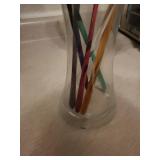 Assorted Frosted Champagne Flutes with Colored Stems