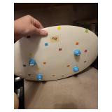 Decorative Round Platter with Black Dot Rim - Ceramic Cat Figurine (Lot of 2)