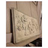 Angels Cherubs Bas-Relief Plaque Panel - Ornate Border Wall Decor