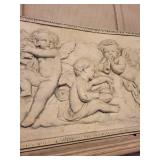 Angels Cherubs Bas-Relief Plaque Panel - Ornate Border Wall Decor