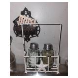 Vintage Salt & Pepper Mills, Mason Jars in Rack & Santa Bust Decor (Assorted)