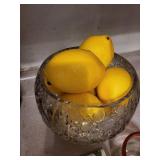 Crystal Footed Bowl with Lemons - Citrus Napkins & Mosaic Tile (Lot of 6)