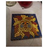 Crystal Footed Bowl with Lemons - Citrus Napkins & Mosaic Tile (Lot of 6)
