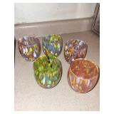 Muano Stemless Wine Glasses - Multicolor Speckled Pattern