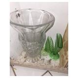 Vintage Santa Head Ceramic Pitcher - Wreath Crown & Assorted Glassware