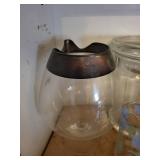 Clear Glass Apothecary Jar with Lid - Etched Tumblers & Nabisco Premium Saltine Crackers Tin