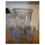 Clear Glass Apothecary Jar with Lid - Etched Tumblers & Nabisco Premium Saltine Crackers Tin