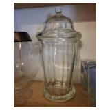 Clear Glass Apothecary Jar with Lid - Etched Tumblers & Nabisco Premium Saltine Crackers Tin