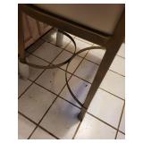 Vinyl Bar Stool with Curved Back and Circular Footrest