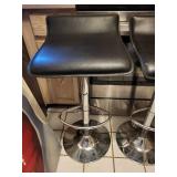 Vinyl Bar Stools with Chrome Pedestal Bases (Lot of 3)