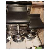 Vinyl Bar Stools with Chrome Pedestal Bases (Lot of 3)