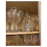 Assorted Crystal Glassware - Wine Glasses, Champagne Flutes & Goblets