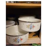 Tabletops Unlimited Floral Ceramic Bowls & Canister - Made in Indonesia, Dishwasher Safe