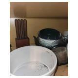 Tabletops Unlimited Floral Ceramic Bowls & Canister - Made in Indonesia, Dishwasher Safe