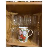 Assorted Crystal Glassware and Holiday Mugs - Stemware, Goblets & Mugs