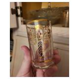 Assorted Glassware - Emerald Green Bowl & Etched Clear Goblets (Decorative Set)