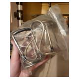 Assorted Glassware - Emerald Green Bowl & Etched Clear Goblets (Decorative Set)