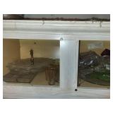 Assorted Glassware - Emerald Green Bowl & Etched Clear Goblets (Decorative Set)