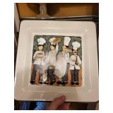 Assorted Green Pattern Ceramic Dinnerware Set - Bowls, Plates, Mugs, Cake Stand & Tile