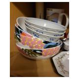 Assorted Ceramic Dinnerware - Bowls, Plates & Mugs (Mixed Patterns)
