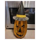 Decorative Jack-O-Lantern Glass Hurricane vase with Cone Top and Ring